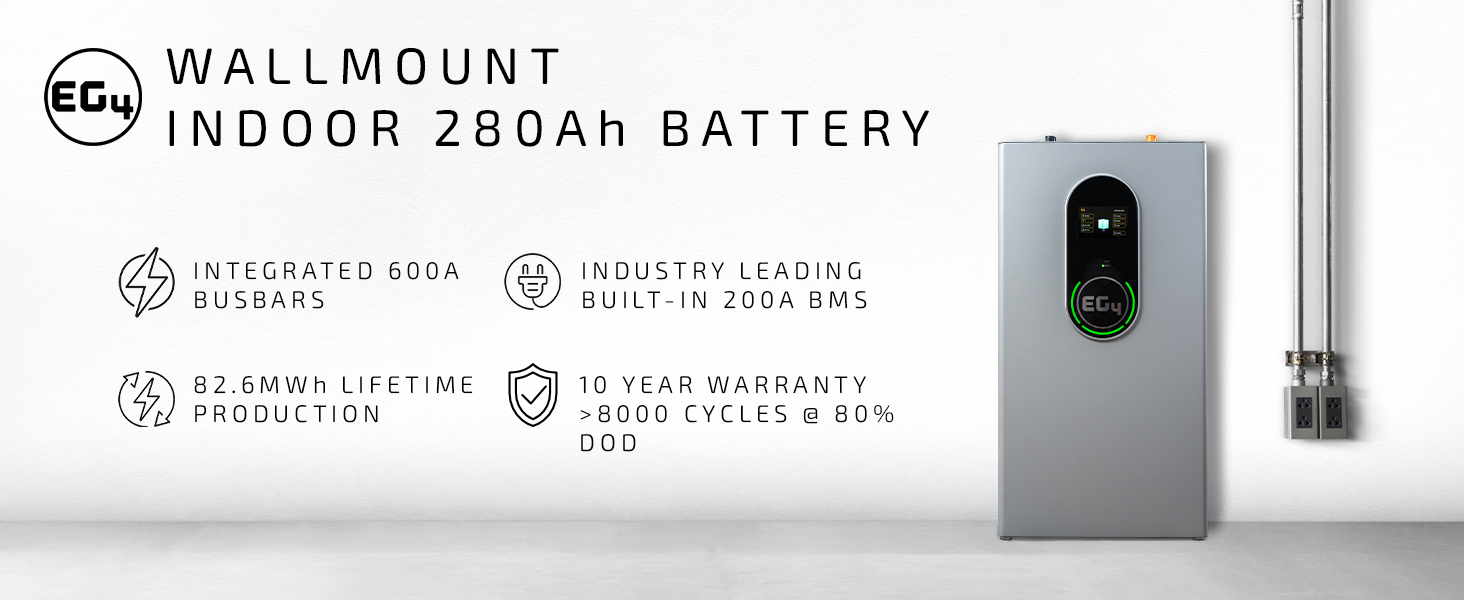 EG4-WallMount Indoor Battery 280AH | 51.2V | 14.3kWh & EG4 6000XP Off ...